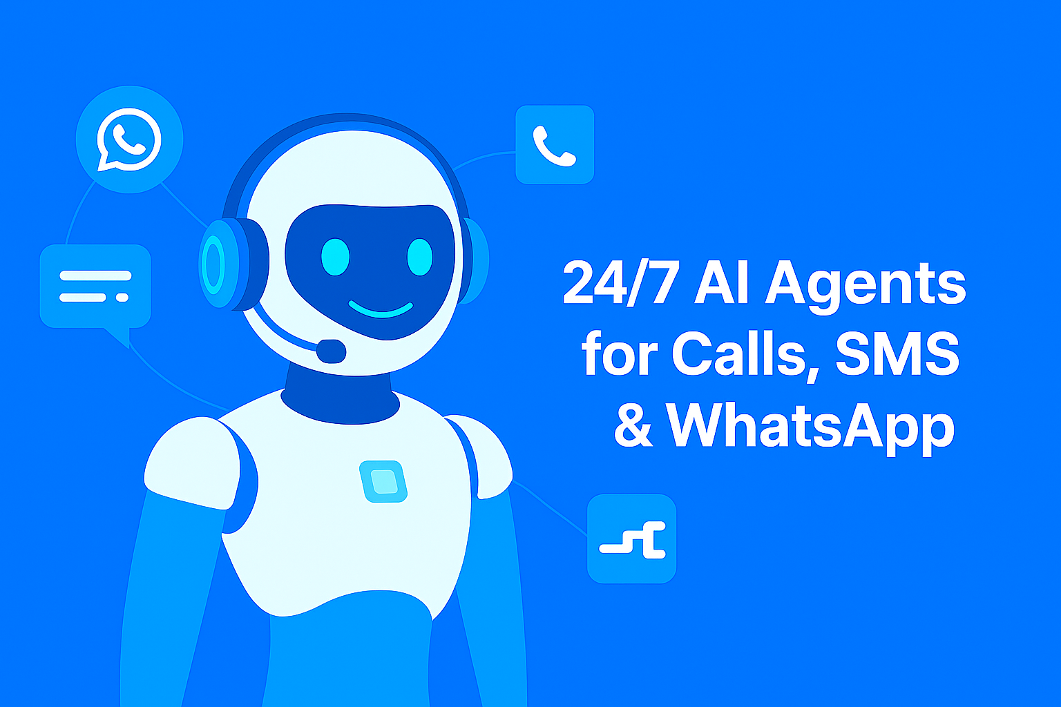 24/7 AI Assistants for Calls, SMS & WhatsApp